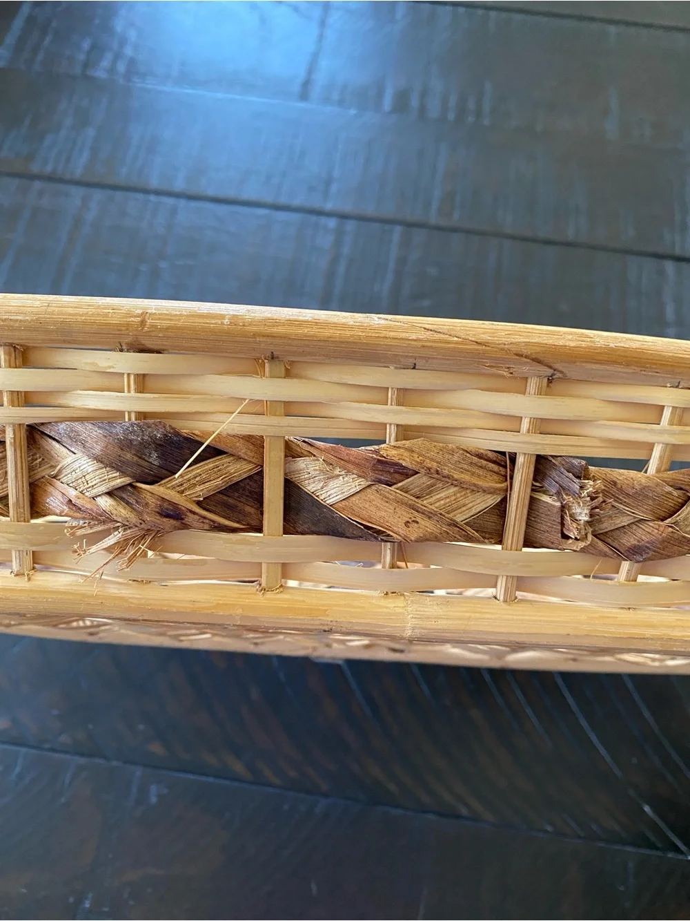 Woven Oval Serving Basket - Natural Brown